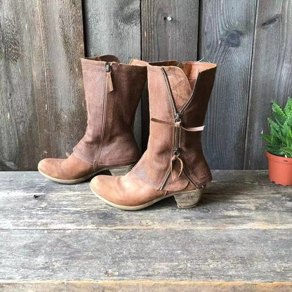 María Raquel | Botas de Piel de Caña Media