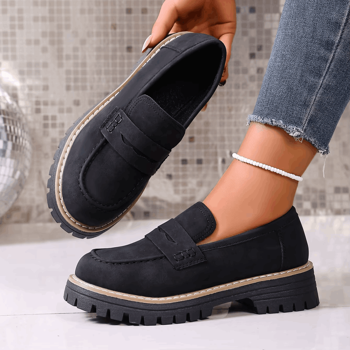 Agustina | Mocasines con Plataforma Estilo College