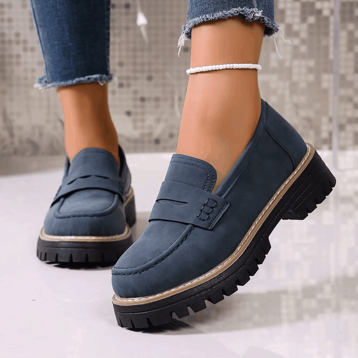 Agustina | Mocasines con Plataforma Estilo College