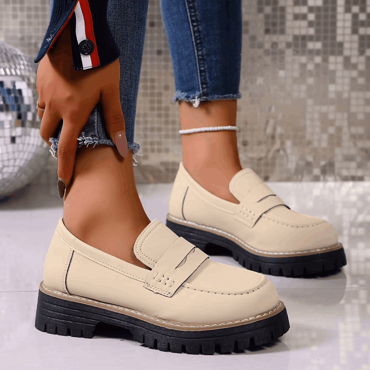 Agustina | Mocasines con Plataforma Estilo College