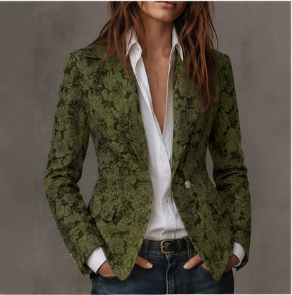 Gloria | Americana Jacquard de Cachemir Entallada