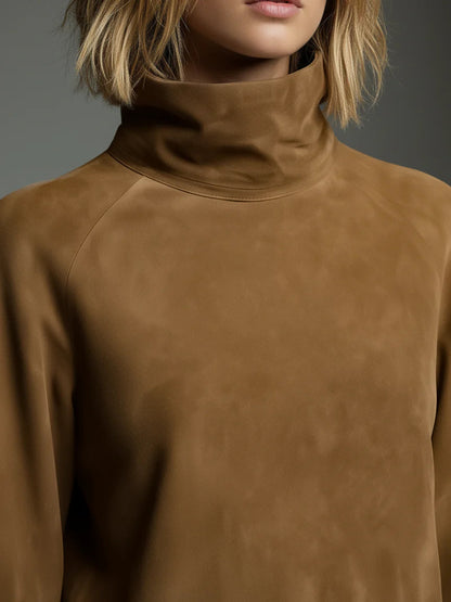 Reyes | Minivestido Oversize de Ante con Cuello Alto