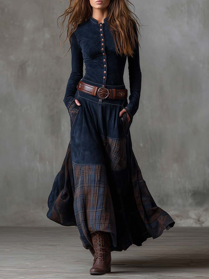Amparo | Vestido Maxi de Ante con Cinturón