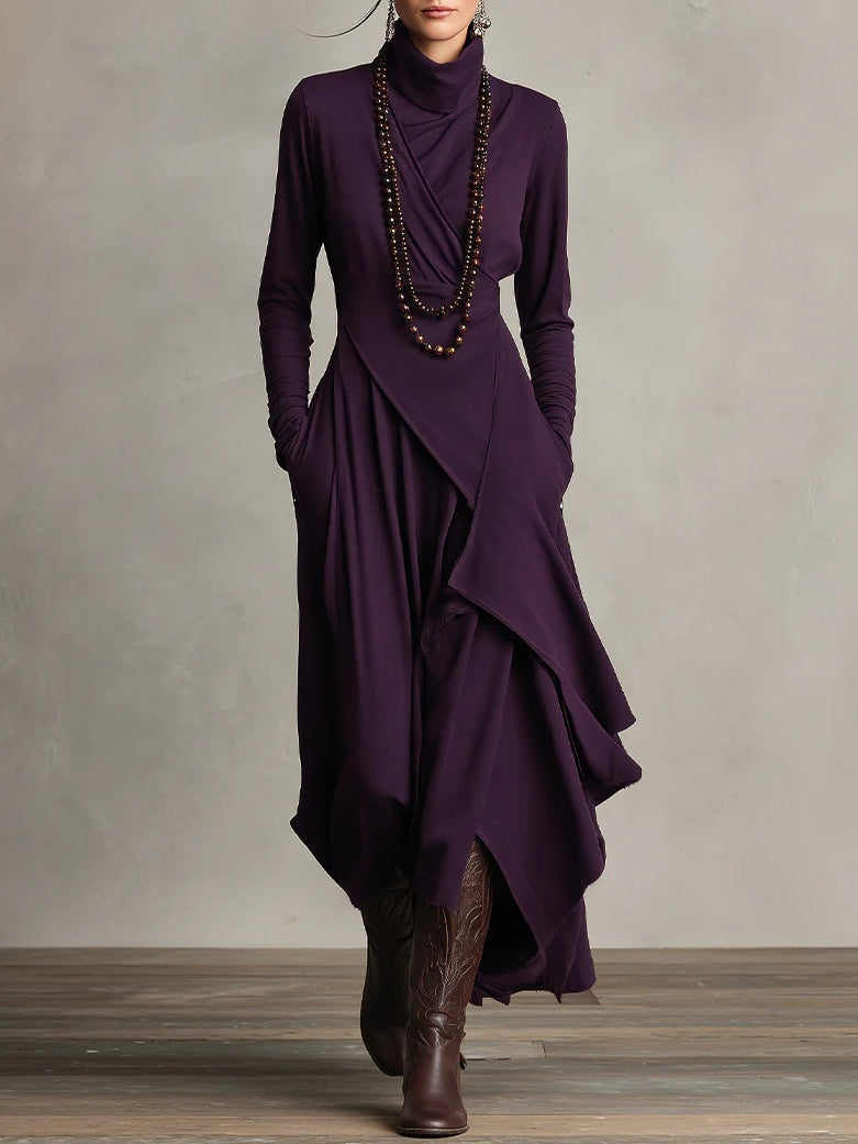 Montse | Vestido Vintage Asimétrico de Cuello Alto