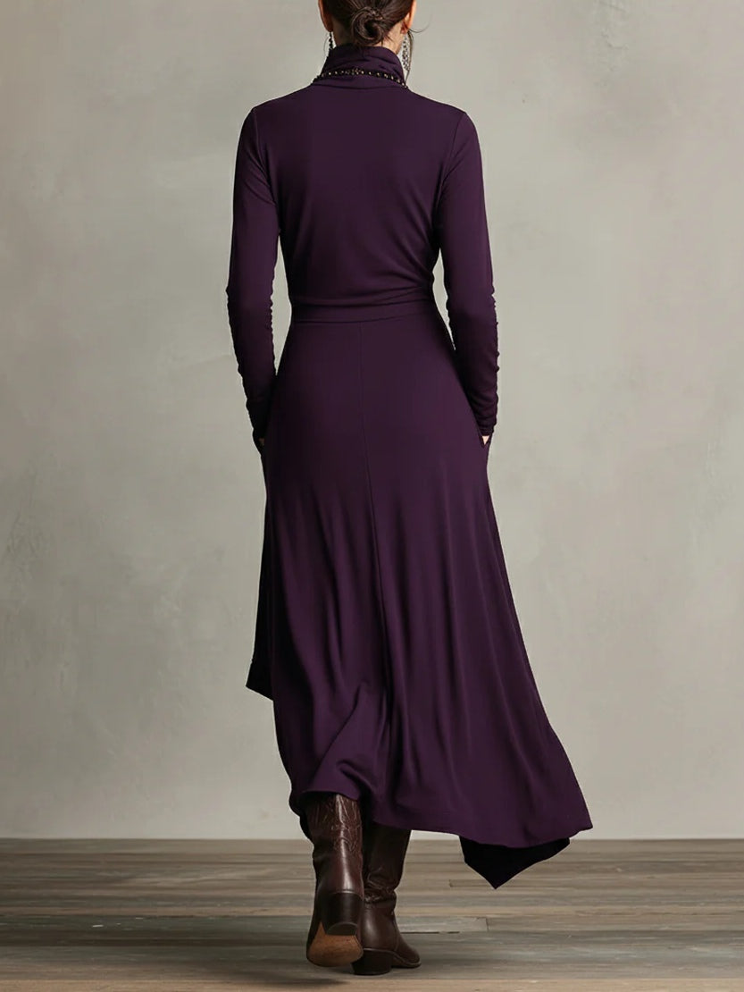 Montse | Vestido Vintage Asimétrico de Cuello Alto