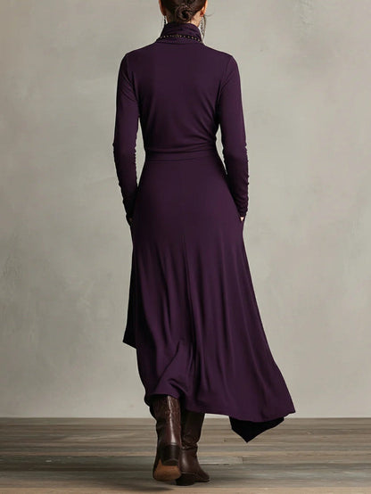 Montse | Vestido Vintage Asimétrico de Cuello Alto