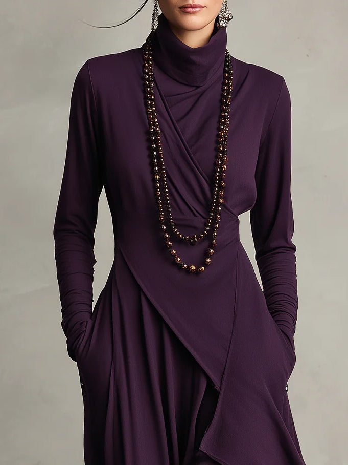 Montse | Vestido Vintage Asimétrico de Cuello Alto