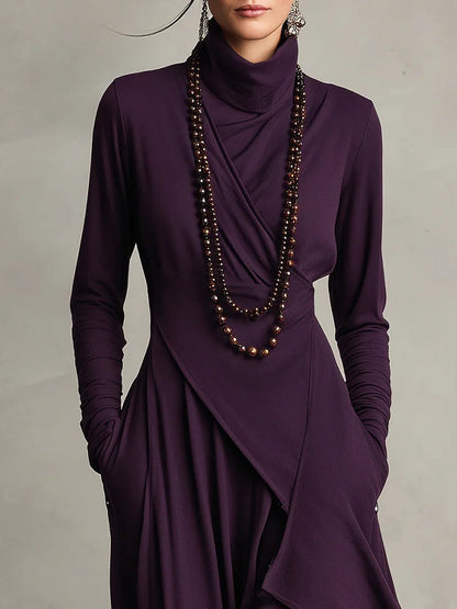Montse | Vestido Vintage Asimétrico de Cuello Alto