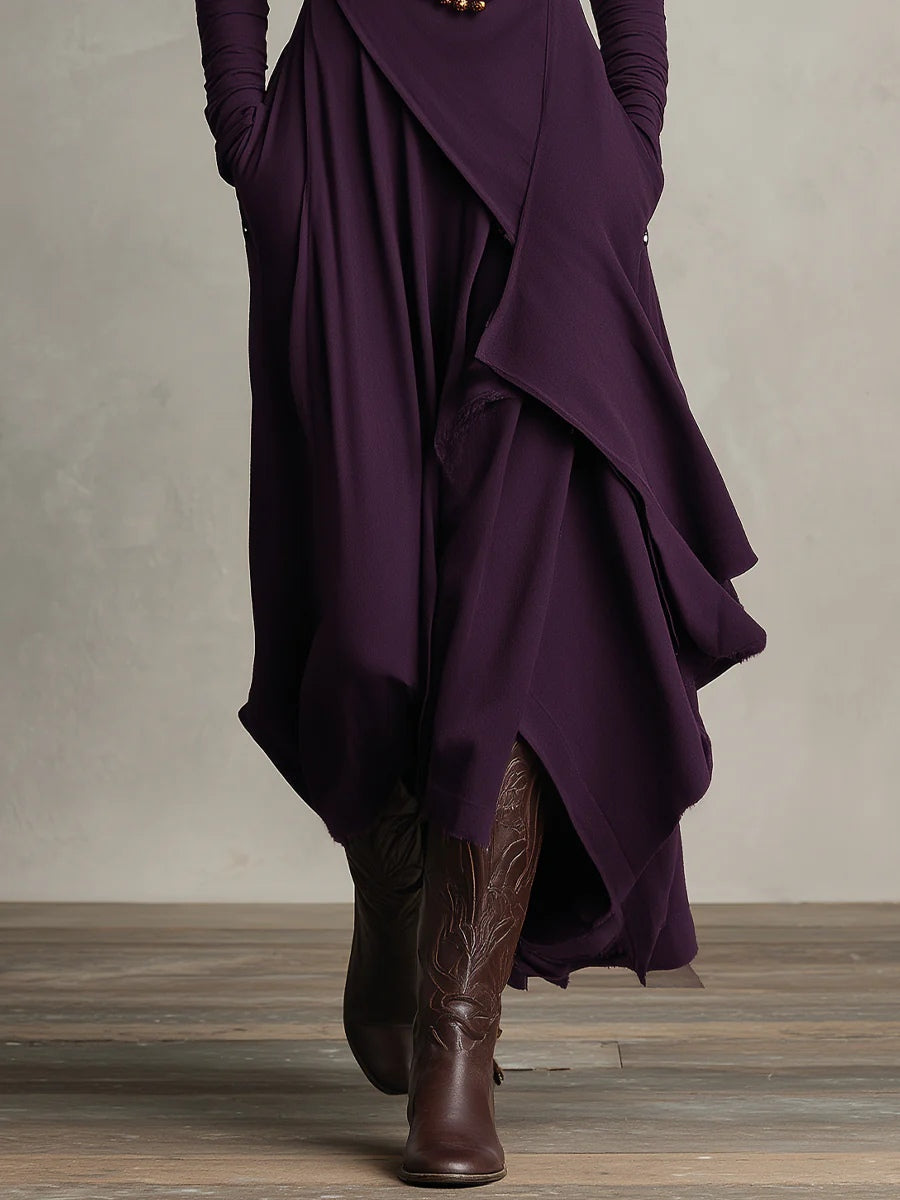 Montse | Vestido Vintage Asimétrico de Cuello Alto