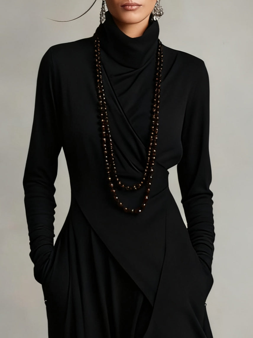 Montse | Vestido Vintage Asimétrico de Cuello Alto