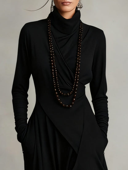 Montse | Vestido Vintage Asimétrico de Cuello Alto