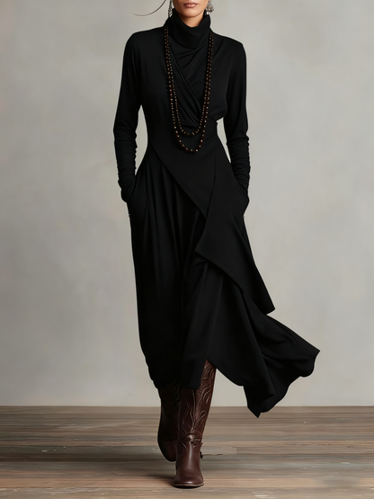 Montse | Vestido Vintage Asimétrico de Cuello Alto