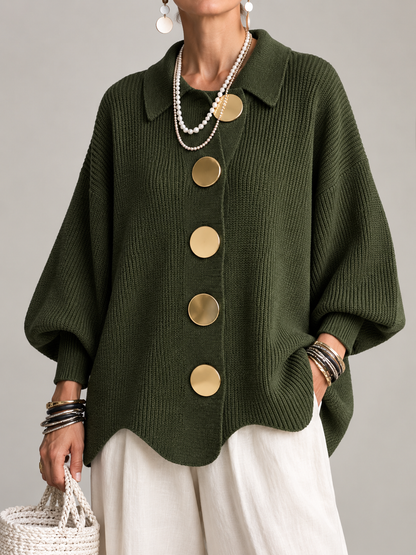 Adelaida | Chaqueta de Punto Oversize con Cuello