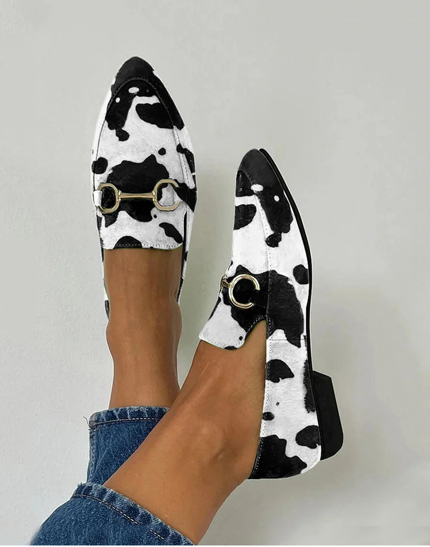 María del Rosario | Mocasines Estampados con Detalle de Hebilla