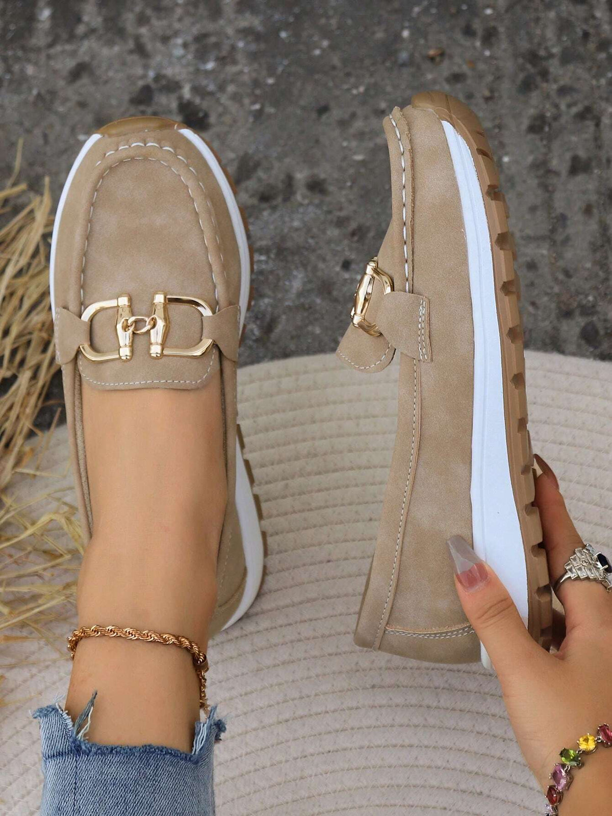Mari Nati | Mocasines con Plataforma y Hebilla