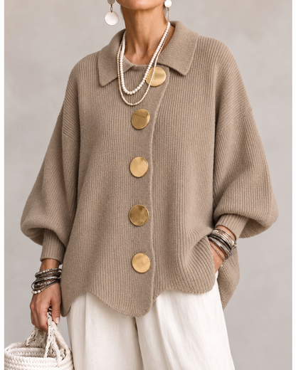 Adelaida | Chaqueta de Punto Oversize con Cuello