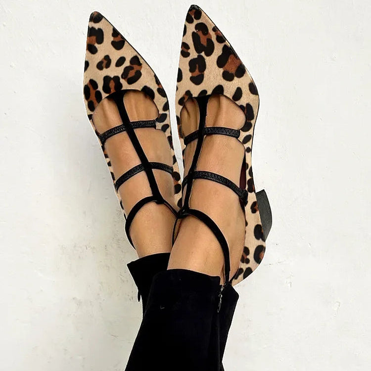 Carmen Luz | Zapatos de Tacón con Tira de Leopardo