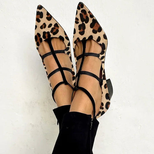 Carmen Luz | Zapatos de Tacón con Tira de Leopardo
