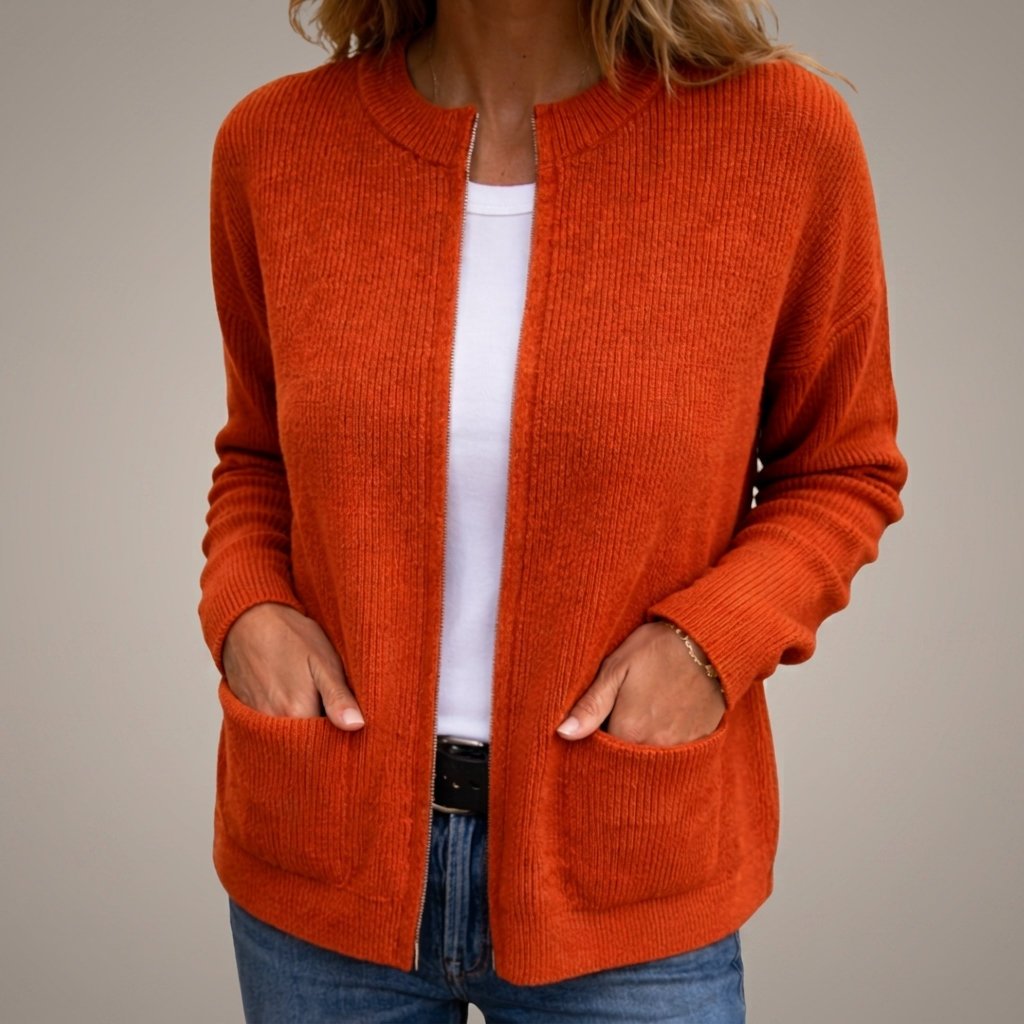 Isabel Teresa | Chaqueta de Punto Suave con Cremallera