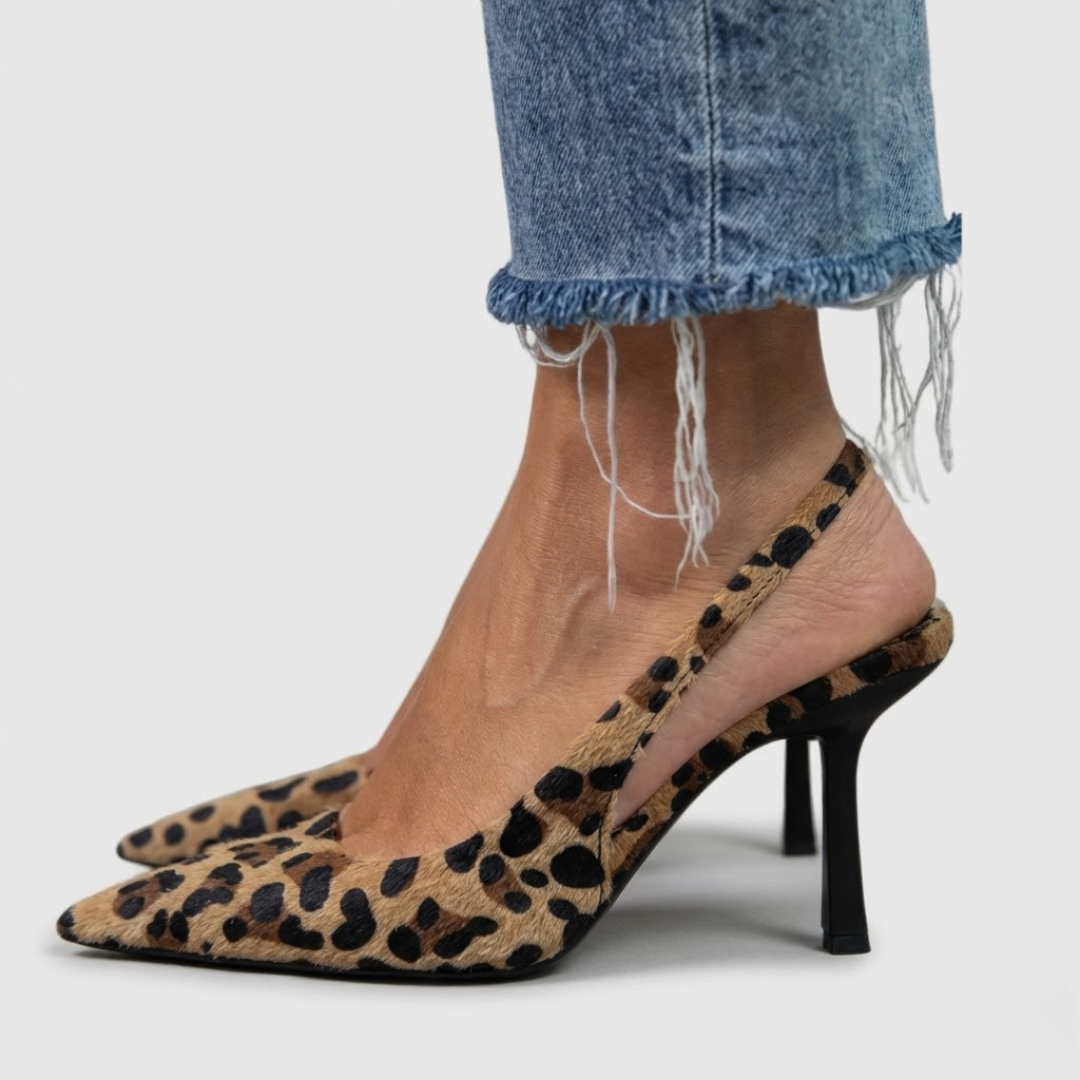 Rosa Sofía | Zapatos de Tacón con Estampado de Leopardo