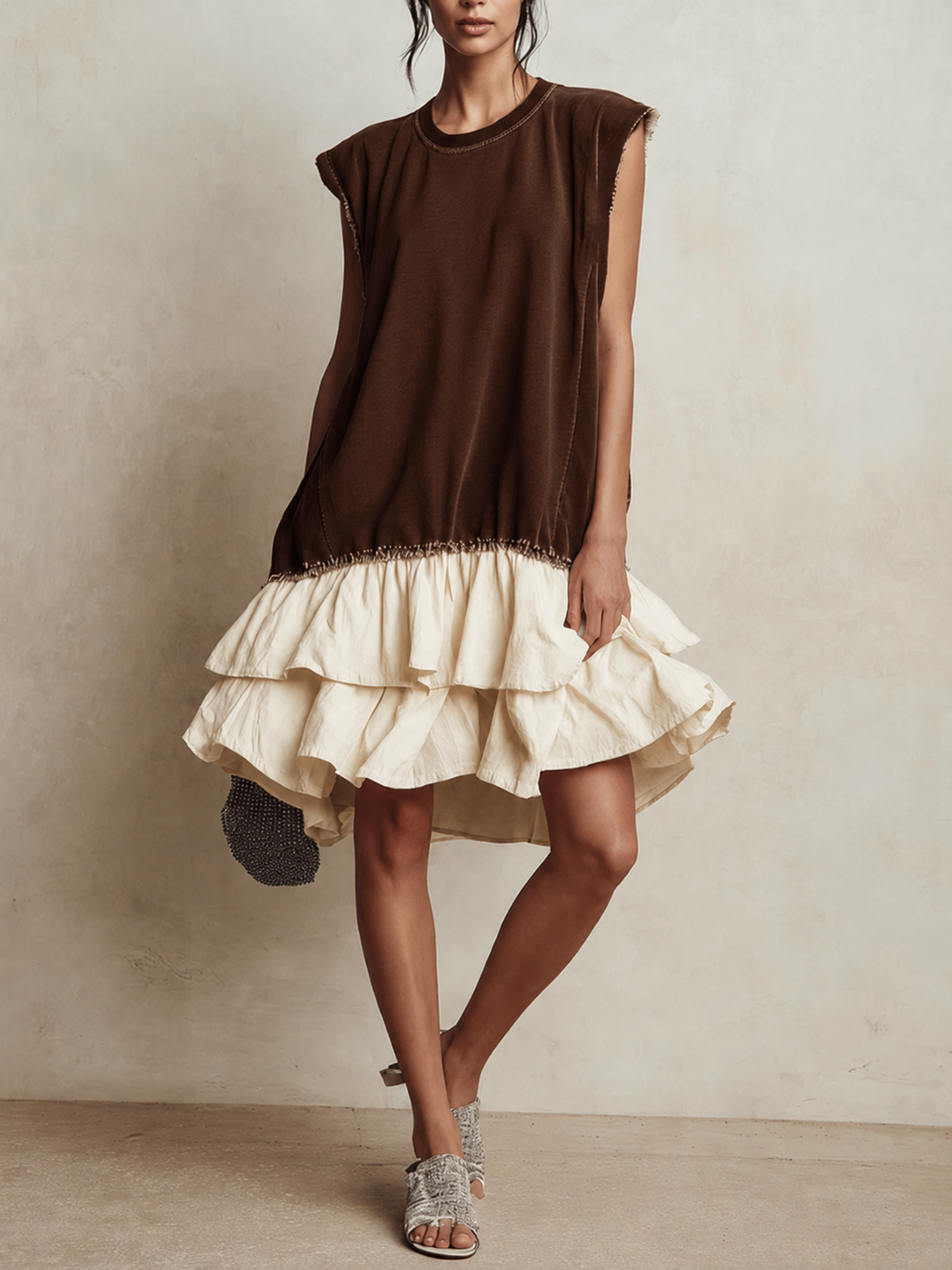 Ilaria | Vestido casual con bloques de color, corte amplio, de vacaciones