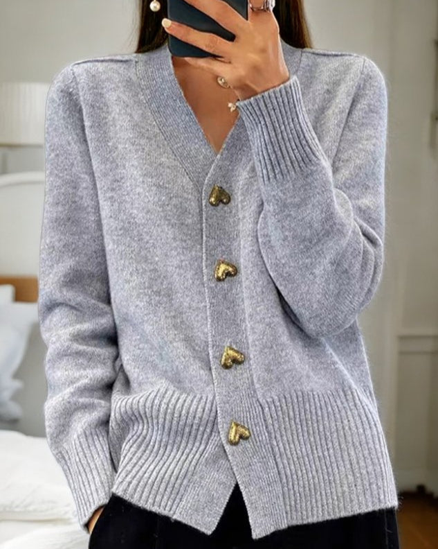 Manuela | Chaqueta de Punto con Cuello de Pico