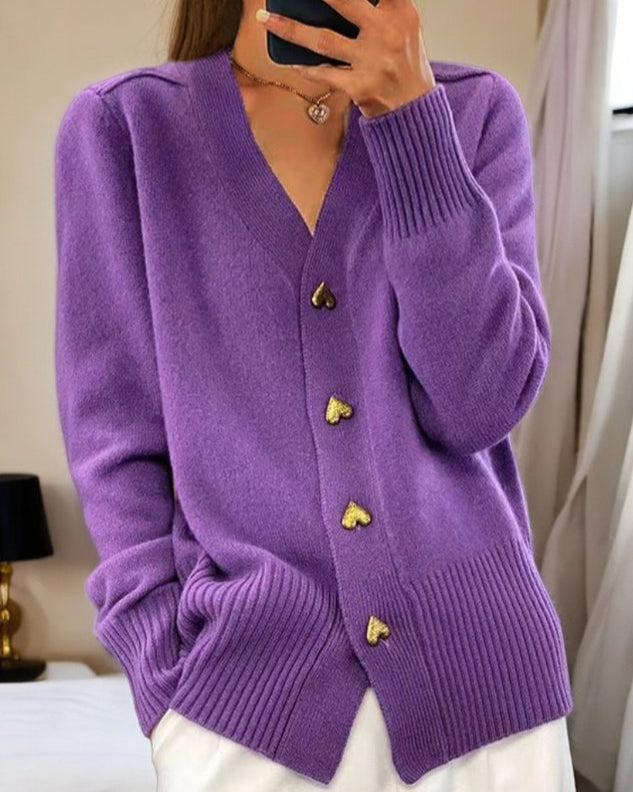 Manuela | Chaqueta de Punto con Cuello de Pico