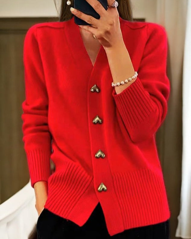Manuela | Chaqueta de Punto con Cuello de Pico