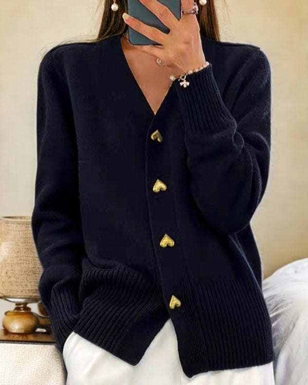 Manuela | Chaqueta de Punto con Cuello de Pico