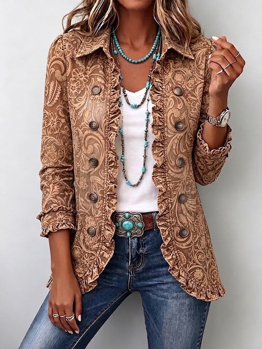 Guadalupe | Chaqueta Floral Vintage con Volantes