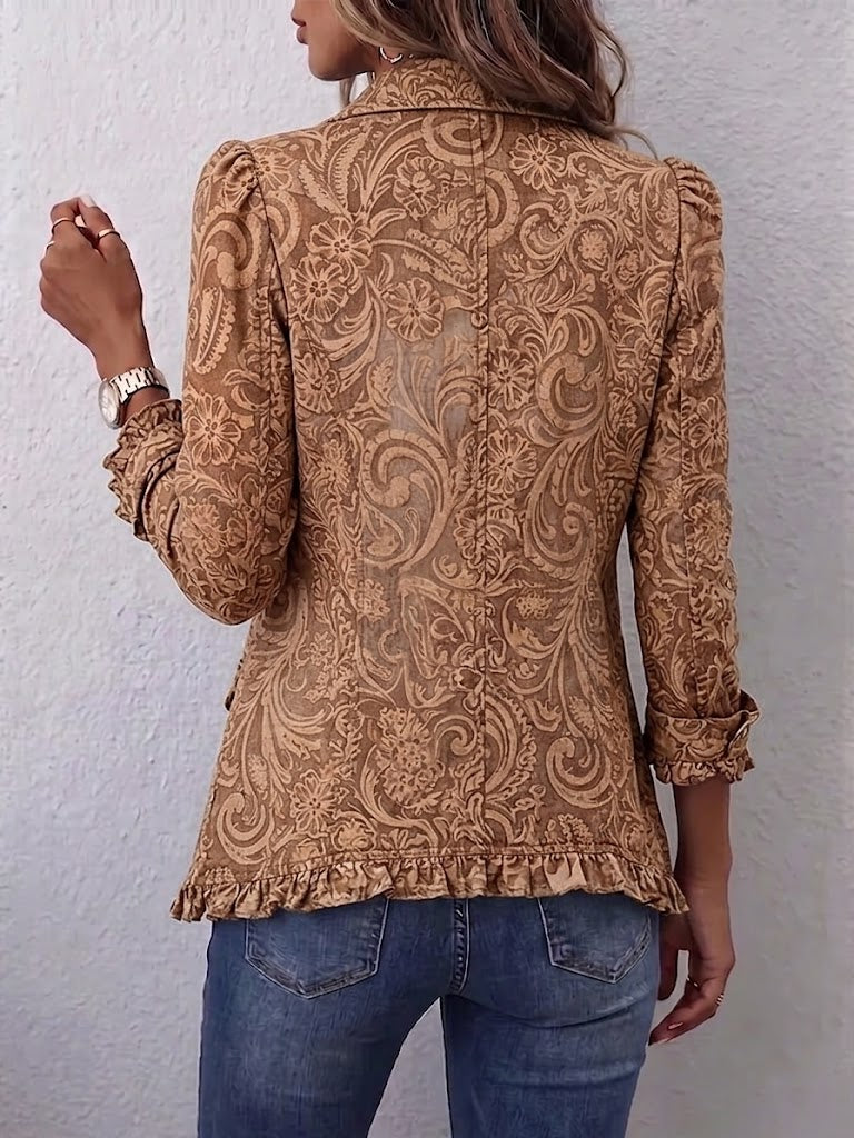 Guadalupe | Chaqueta Floral Vintage con Volantes