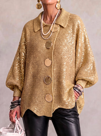 Adelaida | Chaqueta de Punto Oversize con Cuello