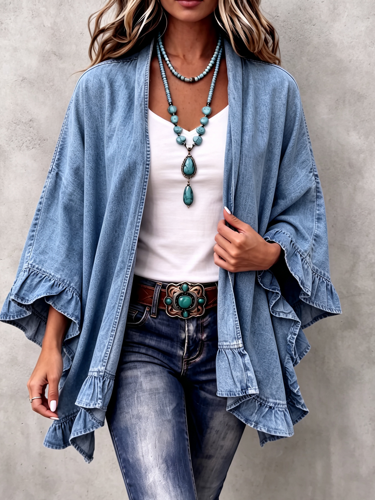 Elena Cristina | Chaqueta Vaquera Bohemia con Volantes