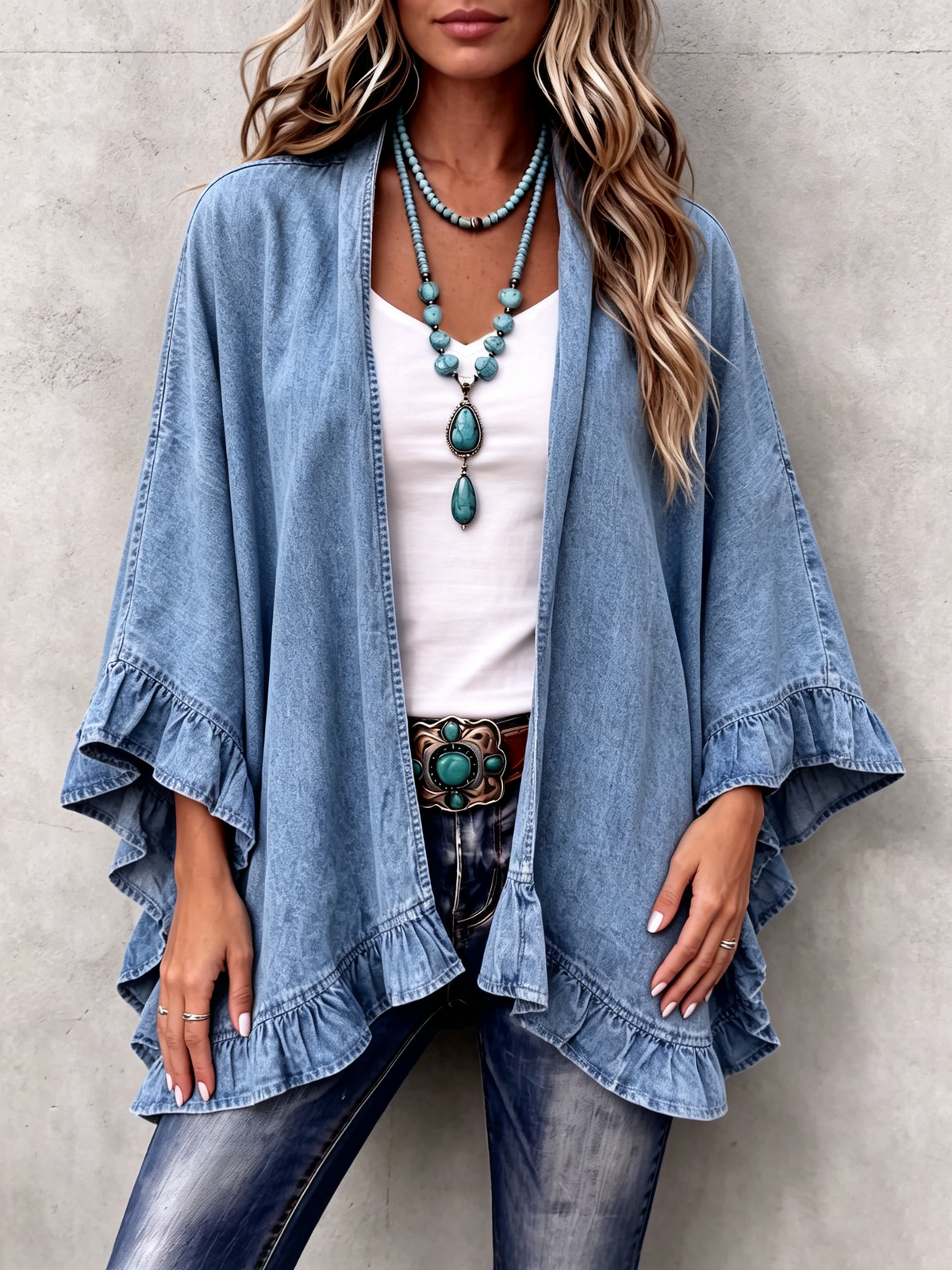 Elena Cristina | Chaqueta Vaquera Bohemia con Volantes
