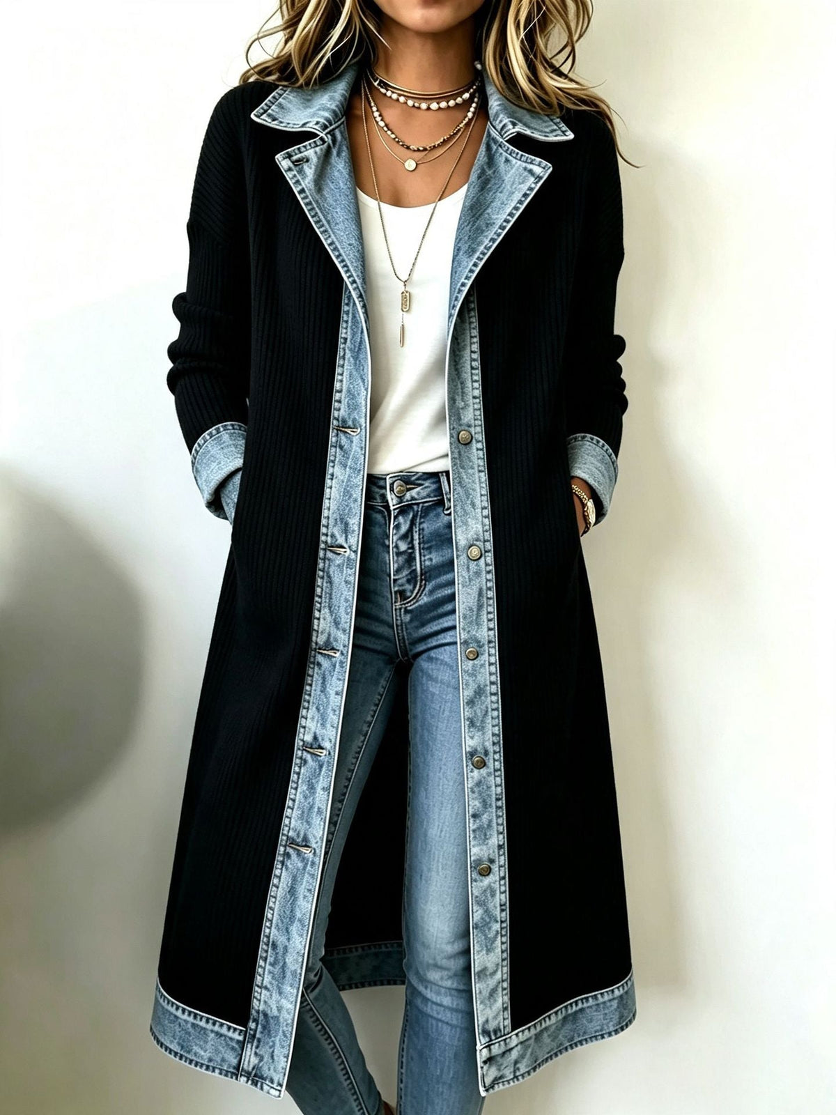 Carmina | Chaqueta de Punto Larga Casual
