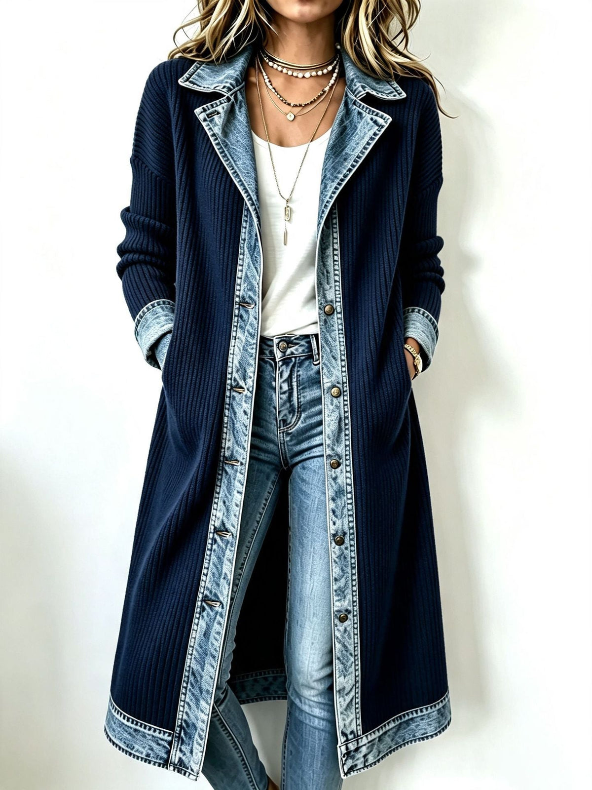 Carmina | Chaqueta de Punto Larga Casual