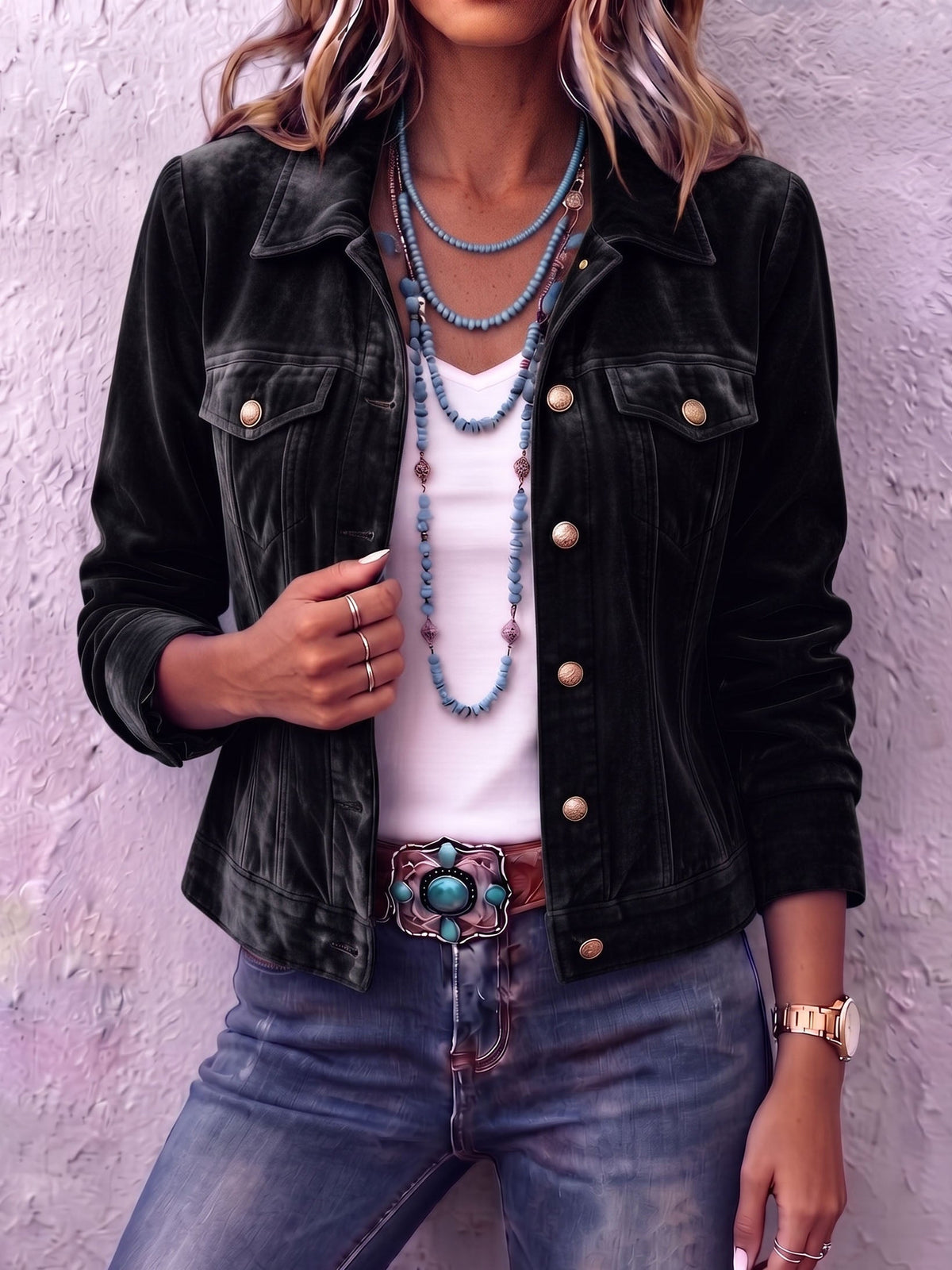 Cristina Isabel | Chaqueta de Terciopelo Vintage Bohemia