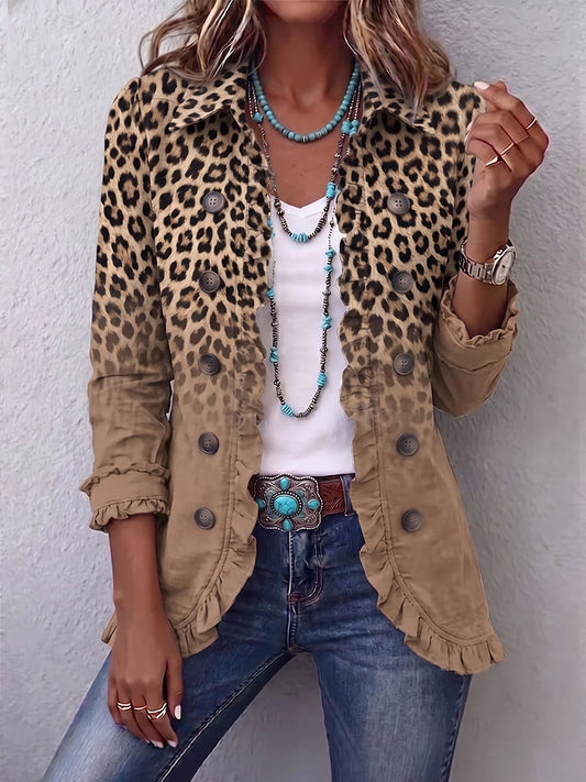 Mari Luz | Chaqueta Leopardo Degradado con Volantes