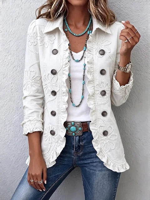 Silvia | Chaqueta con Volantes y Botones