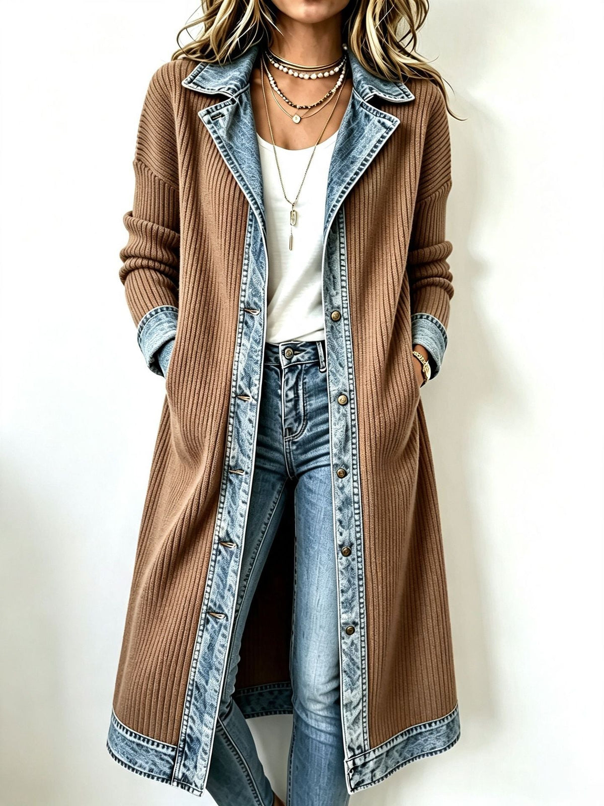 Carmina | Chaqueta de Punto Larga Casual